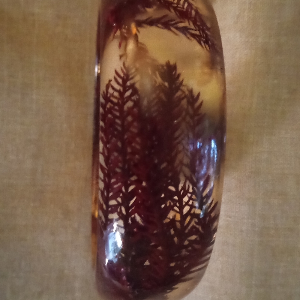 Vintage Resin w/Flowers Encased Bangle Bracelet